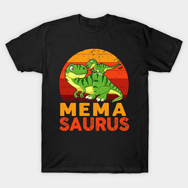 Memasaurus T Rex Dinosaur Funny Mothers Day Family Matching T-Shirt by TeeaxArt